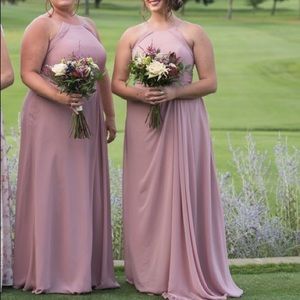 Azazie Dusty Rose Long Sleeveless Dress